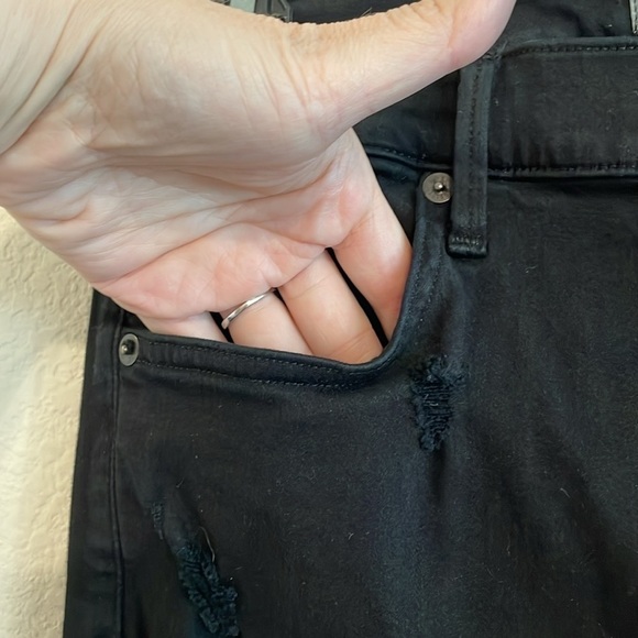 Agolde Women’s Sophie Jeans Size 30 Black Cotton Spandex Distressed Whimsigoth - Picture 10 of 17